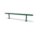 Green Wabash Valley Signature Steel Backless Bench, Diamond, 8' Surface Mount base plates, solid green, plastisol-coated steel, team bench
