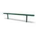 Green Wabash Valley Signature Steel Backless Bench, Perforated, 8' Inground posts, solid green, plastisol-coated steel, long outdoor bench
