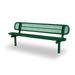 Green Wabash Valley Signature Steel Bench, Diamond seat and back, Inground legs, inground bench