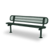 Green Wabash Valley Signature Steel Bench, Diamond seat and back, Surface Mount base plates, metal bench with back