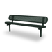 Green Wabash Valley Signature Steel Bench, Perforated seat and back, Inground legs, outdoor metal bench
