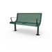 Green Wabash Valley Steel Transit Bench, With Armrests, 4 ft perforated steel seat and back on adjustable surface mount legs, model TR300P, bus bench