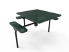Green MyTCoat Nexus Square Picnic Table 3 Seat Accessible Inground Mount Studio Image