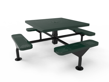 Green MyTCoat Nexus Square Picnic Table Surface Mount Studio Image