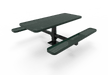 Green MyTCoat Rectangular Single Pedestal Picnic Table Surface Mount Studio Image 