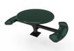 Green MyTCoat Round Solid Top Pedestal Picnic Table 2 Seat Accessible Surface Mount Studio Image