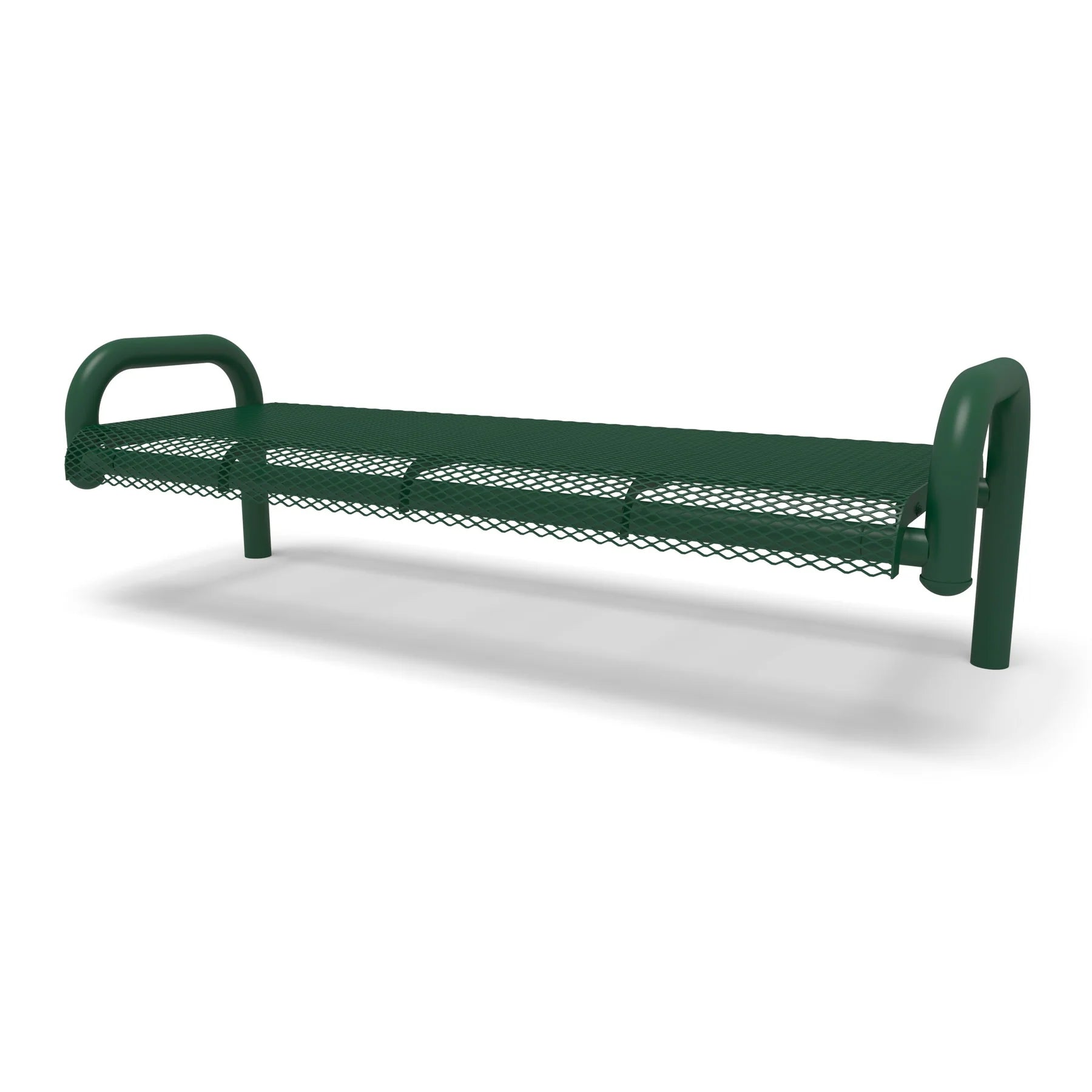 Green Wabash Valley Contemporary Diamond Steel Backless Bench with Inground Mount Studio Image