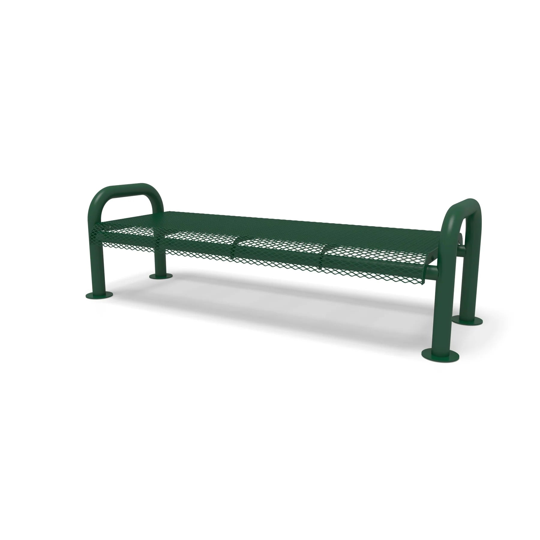 Green Wabash Valley Contemporary Diamond Steel Backless Bench with Surface Mount Studio Image