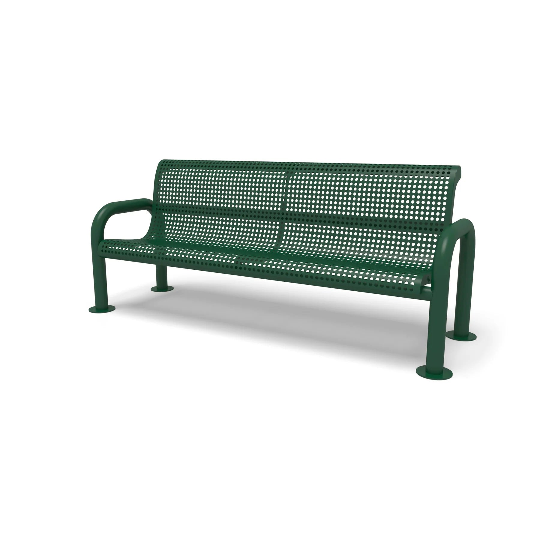Green Wabash Valley Contemporary Perforated Steel Bench Surface Mount Studio Image