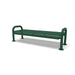 Green Wabash Valley Contemporary Slatted Steel Backless Bench with Surface Mount Studio Image