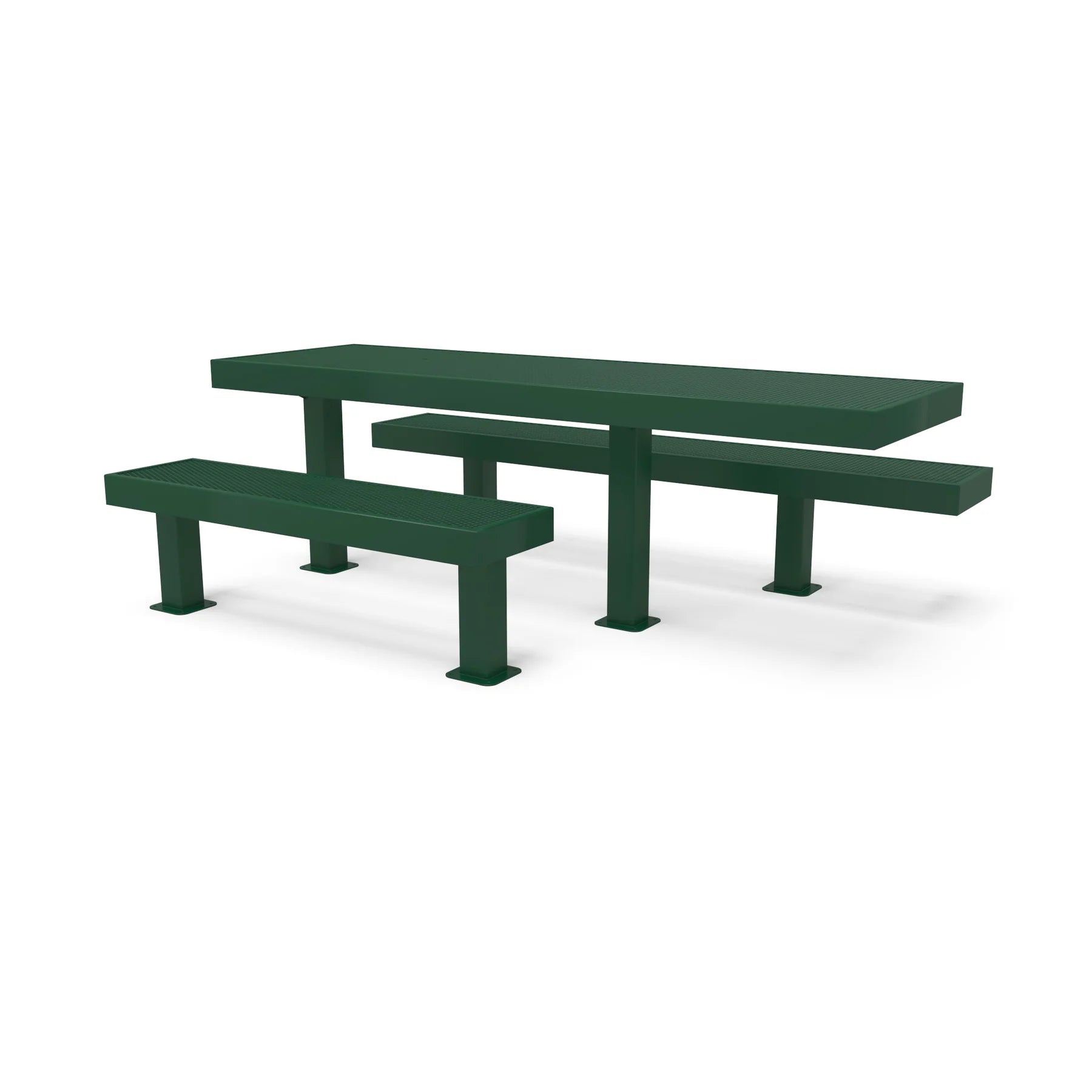 Green Wabash Valley Designer Diamond Metal Picnic Table with ADA Seat