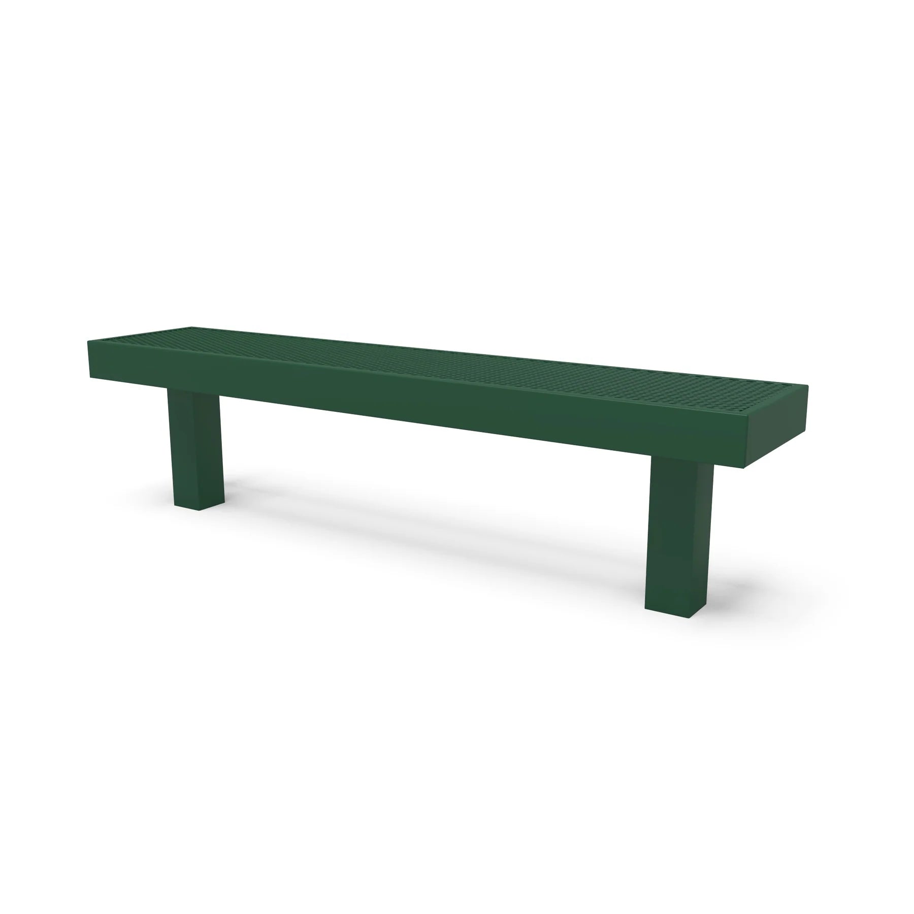 Green Wabash Valley Designer Diamond Steel Backless Bench With Inground Mount