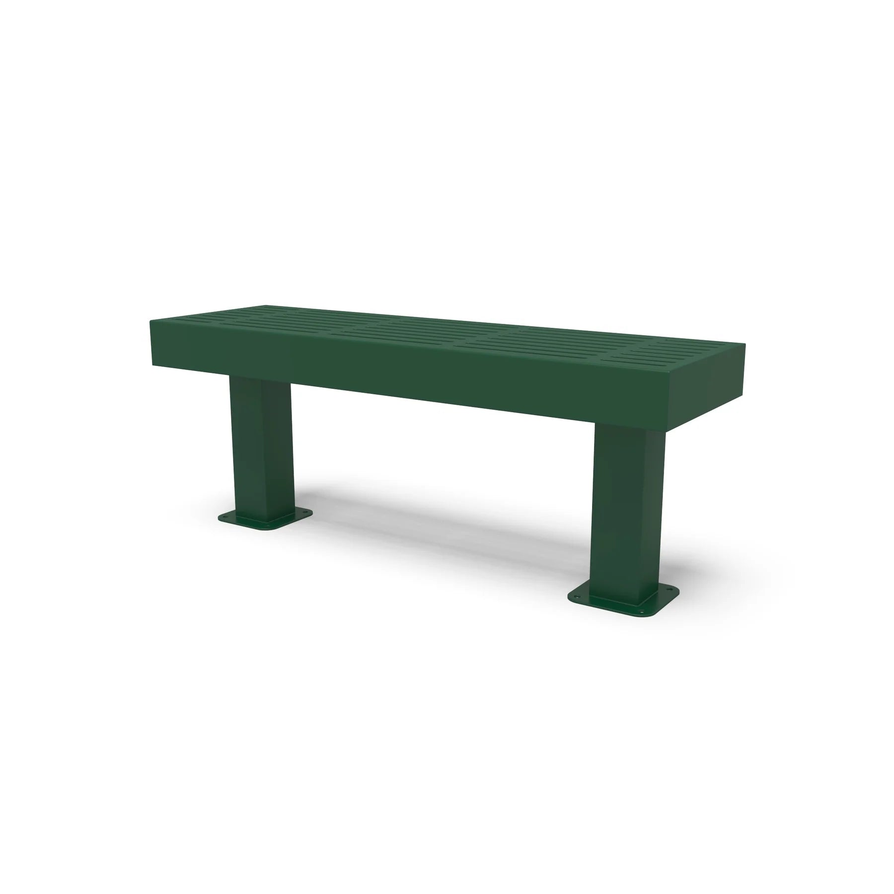 Green Wabash Valley Designer Traditional Steel Backless Bench With Surface Mount