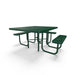 Green Wabash Valley Signature Square Diamond Metal Portable Picnic Table with ADA Accessible Seating