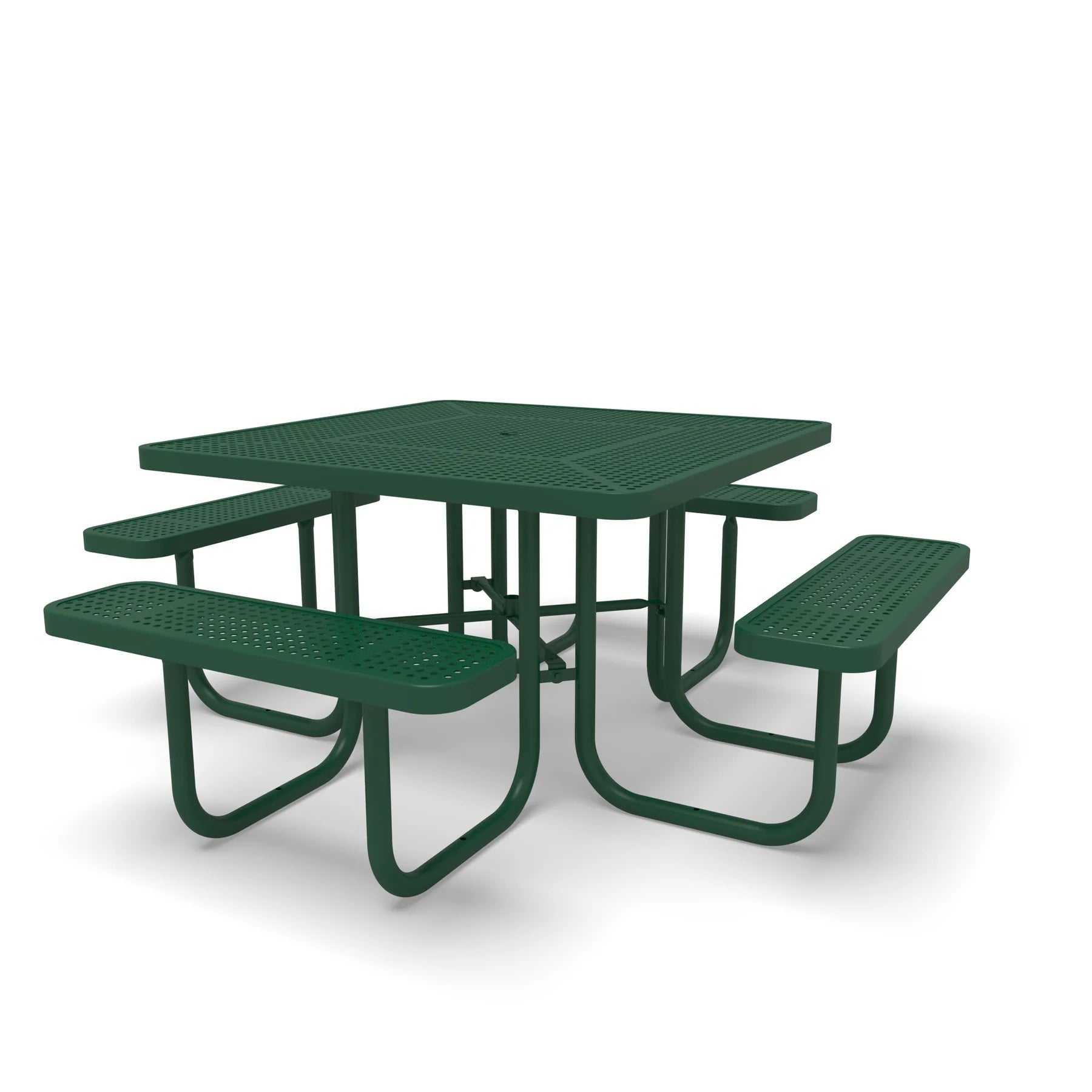 Green Wabash Valley Signature Square Perforated Metal Portable Picnic Table