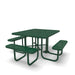 Green Wabash Valley Signature Square Perforated Metal Portable Picnic Table with ADA Accessible Seating
