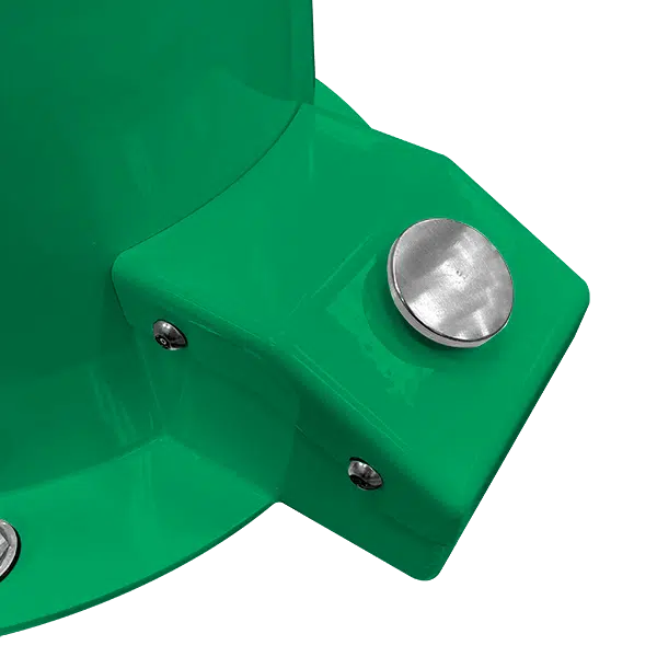 Green Willhoughby Single Outdoor Drinking Fountain with Foot Pedal Close up of foot pedal Studio Image