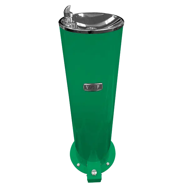 Green Willhoughby Single Outdoor Drinking Fountain with Foot Pedal Studio Image