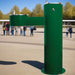 Green Willoughby Free-standing Double Drinking Fountain Side Access, Adult Height, No Dog Bowl Options with College kids in the background