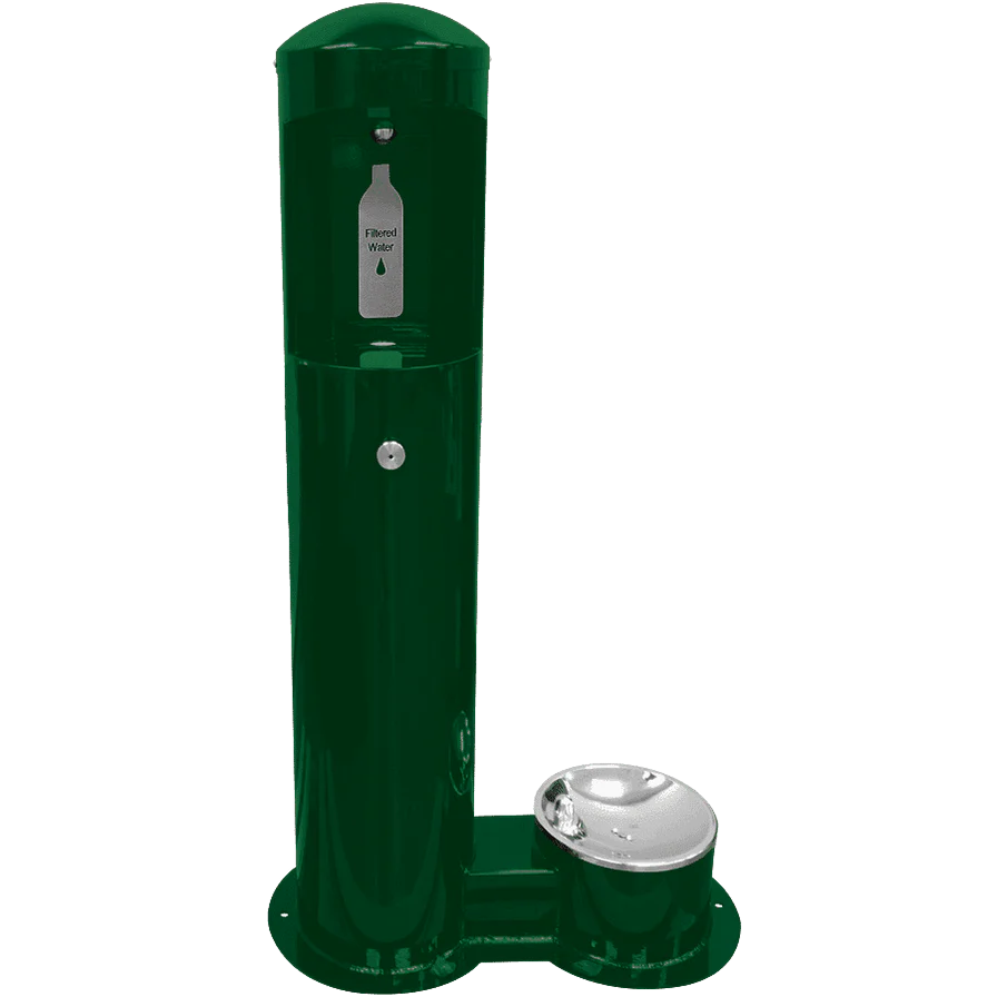 Green Willoughy Outdoor Water Bottle Filling Station with Pet Station Studio Image