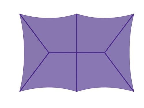 Purple hexagonal top of USA Shade 6-Post Hip on a white background