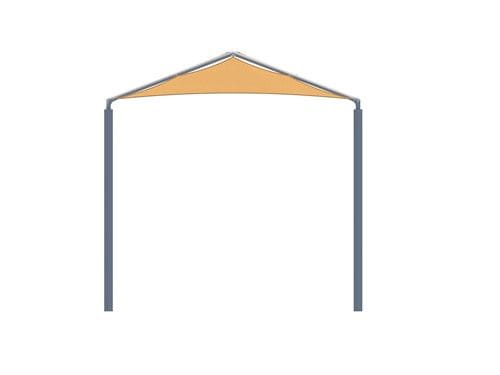Hexagonal USA Shade Multi-Panel Hip with a yellow top and gray sides on a white background