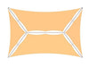 Orange USA Shade Multi-Panel Hip top View with white frame on a white background