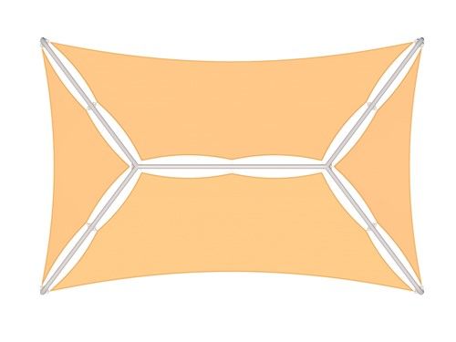 Orange USA Shade Multi-Panel Hip top View with white frame on a white background