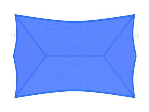 Blue USA Shade Hip T-Cantilever Shade top view on a white background