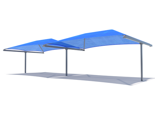 Blue USA Shade Hip T-Cantilever Shade on a white background Double Unit