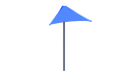 side view of Blue USA Shade Lifeguard Umbrella on a white background