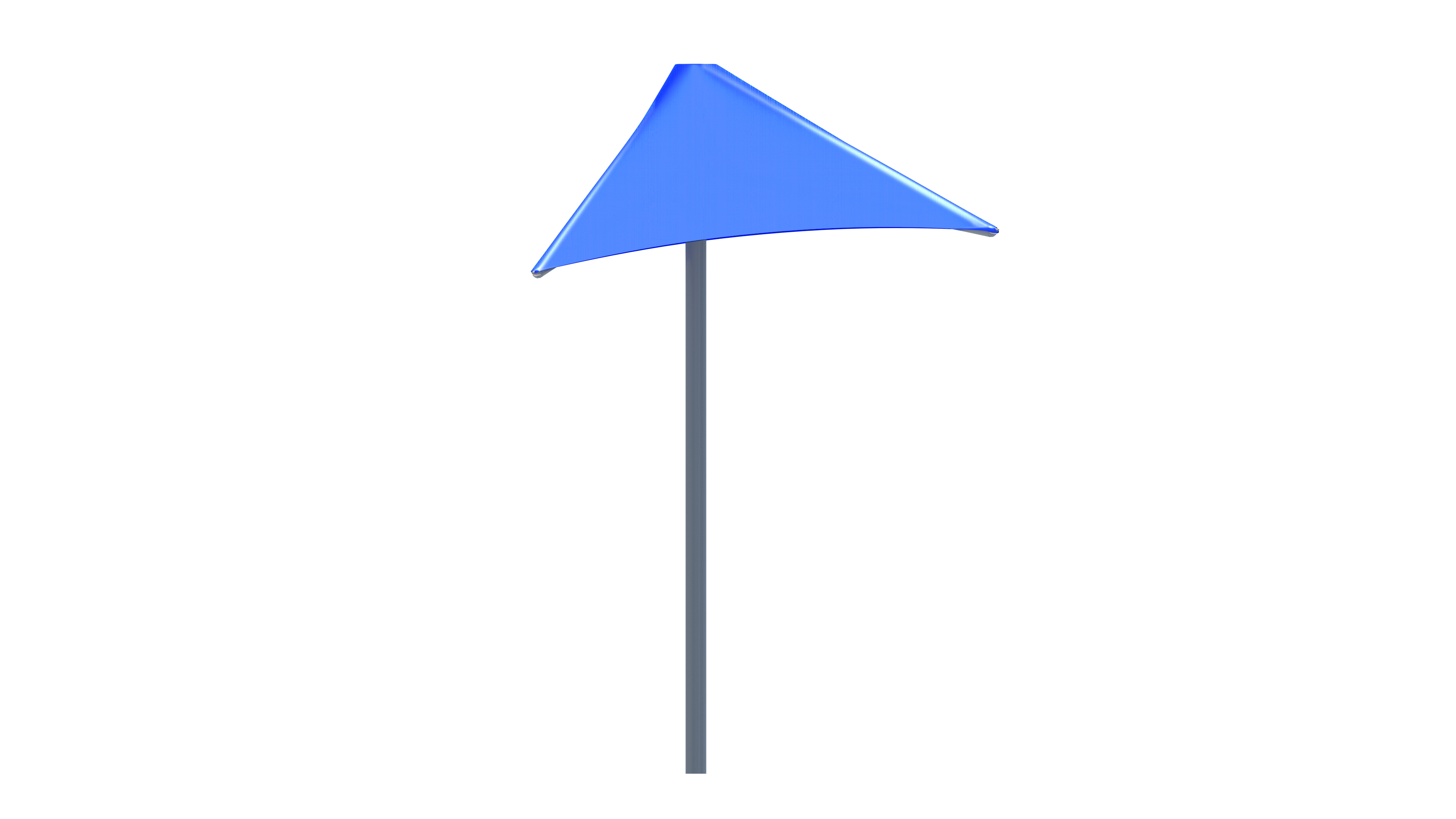 side view of Blue USA Shade Lifeguard Umbrella on a white background
