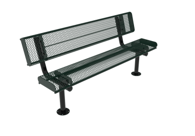 MyTCoat Expanded Metal Rolled Bench with Back  Surface Mount Studio Image