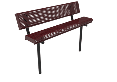 MyTCoat Punched Steel Rolled Bench with Back Inground Mount Studio Image