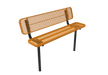 Orange MyTCoat Sports Bench with Backrest Studio Image Inground Mount