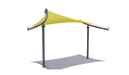 Yellow USA Shade Orion Shade with black support structure on a white background