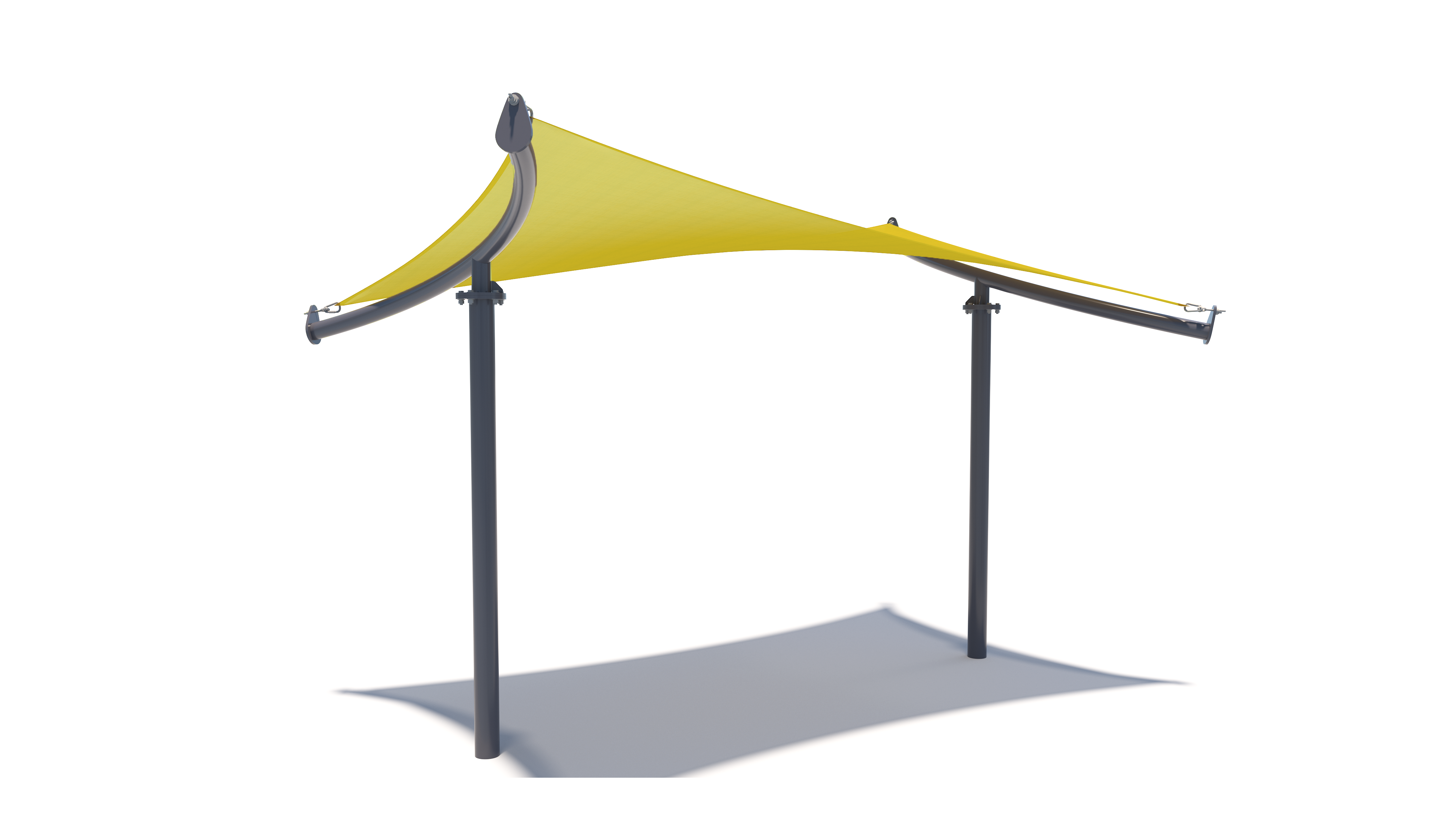 Yellow USA Shade Orion Shade with black support structure on a white background