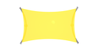 top View Yellow USA Shade Orion Shade with gray Posts on a white background