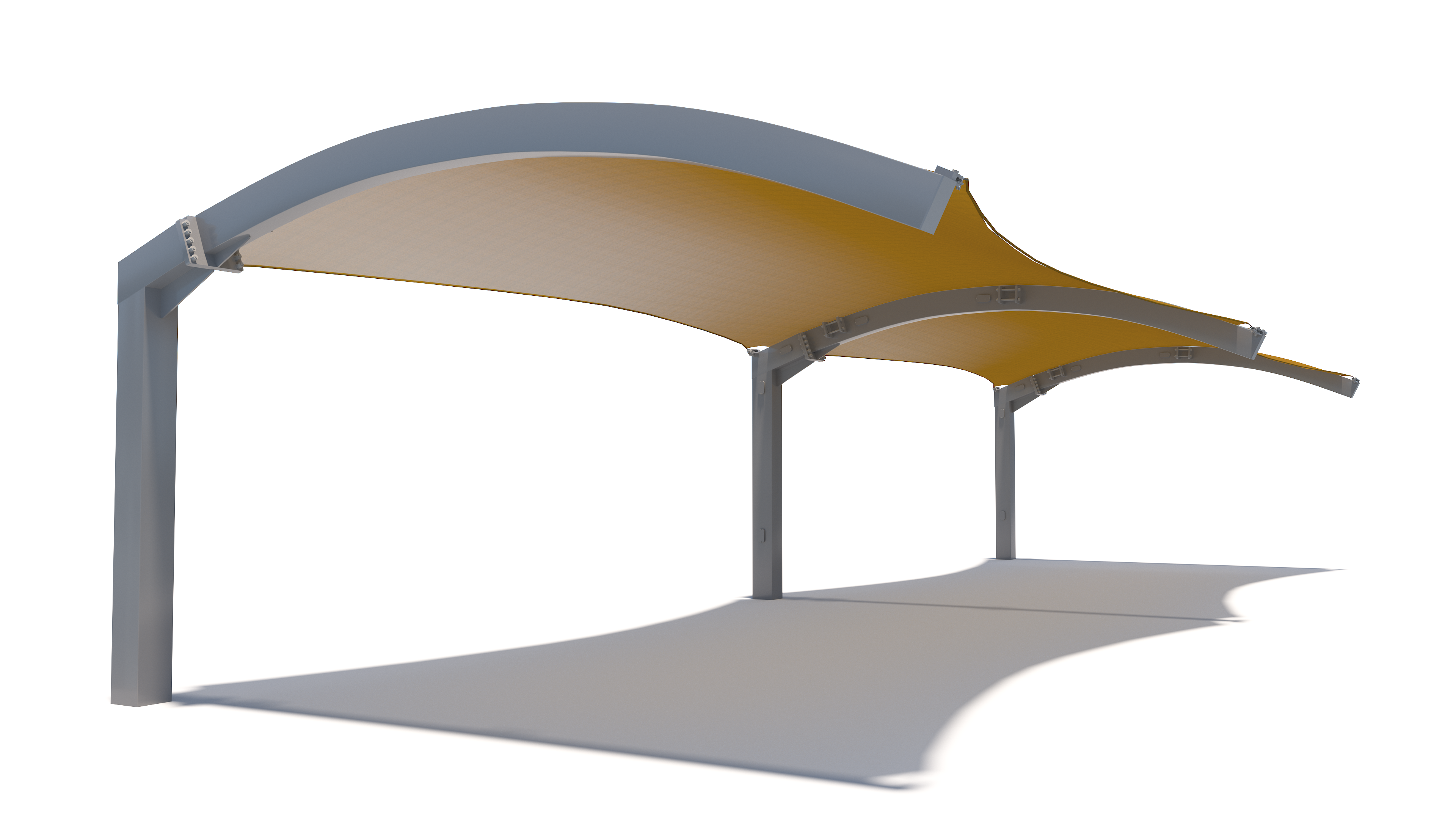 USA Shade Panorama Cantilever structure Joined variation on a white background