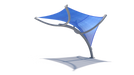 Blue outdoor USA Shade Pegasus Shade with a white background