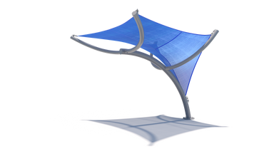 Blue outdoor USA Shade Pegasus Shade with a white background