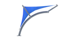 side view of blue USA Shade Pegasus Shade white background