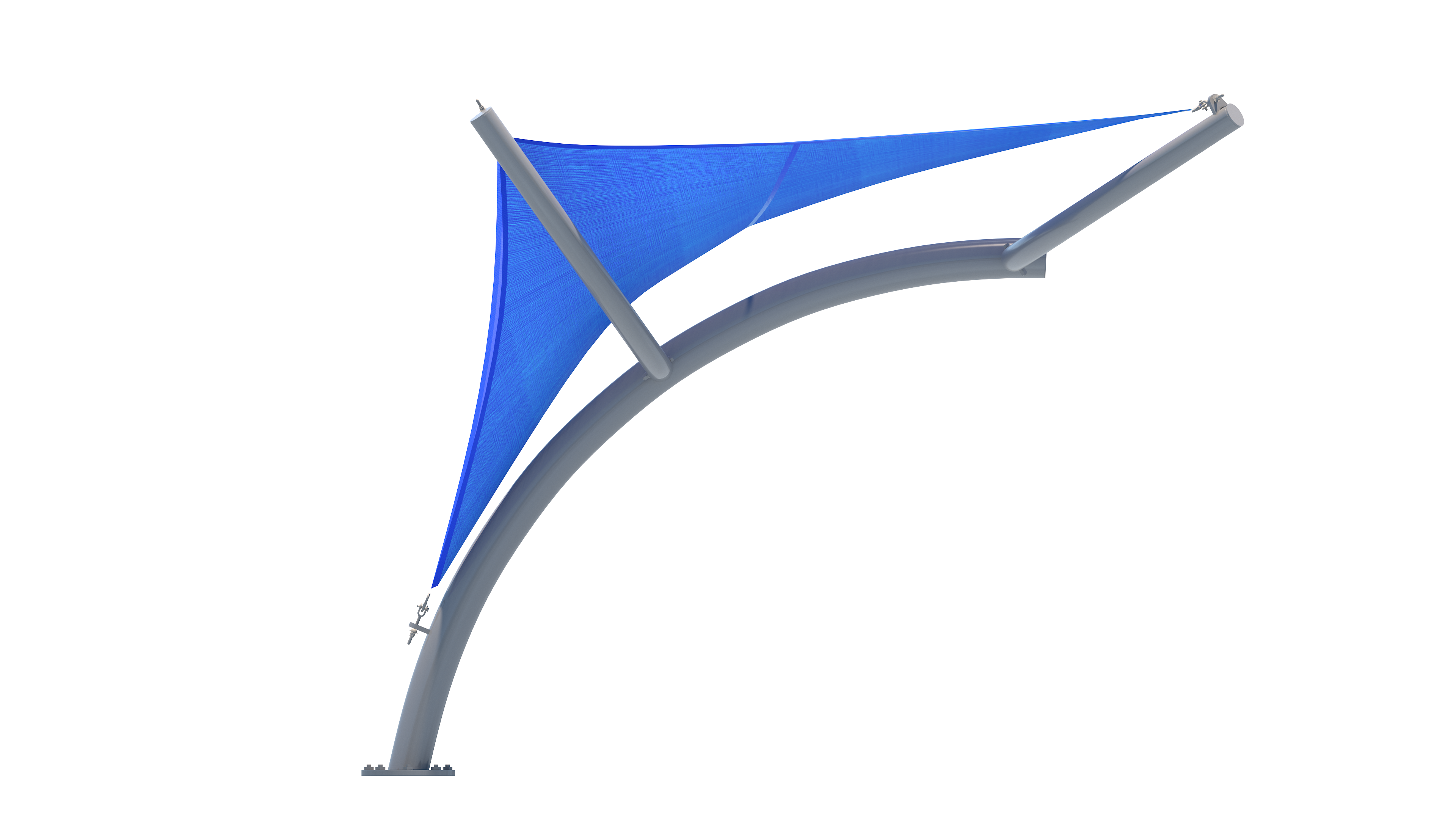 side view of blue USA Shade Pegasus Shade white background