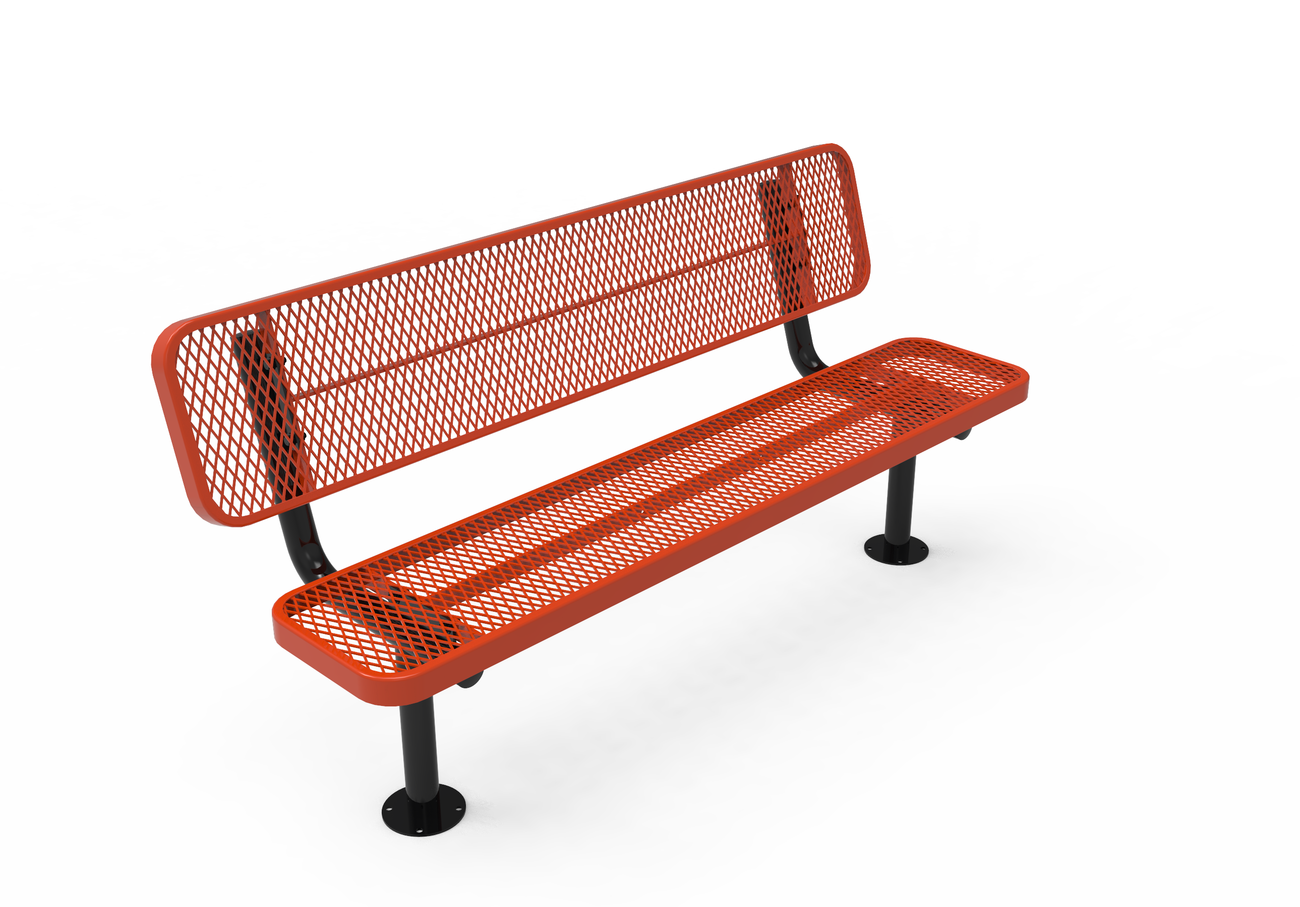 MyTCoat 4' - 8' Players Bench with Back - Expanded Metal - Surface Mount