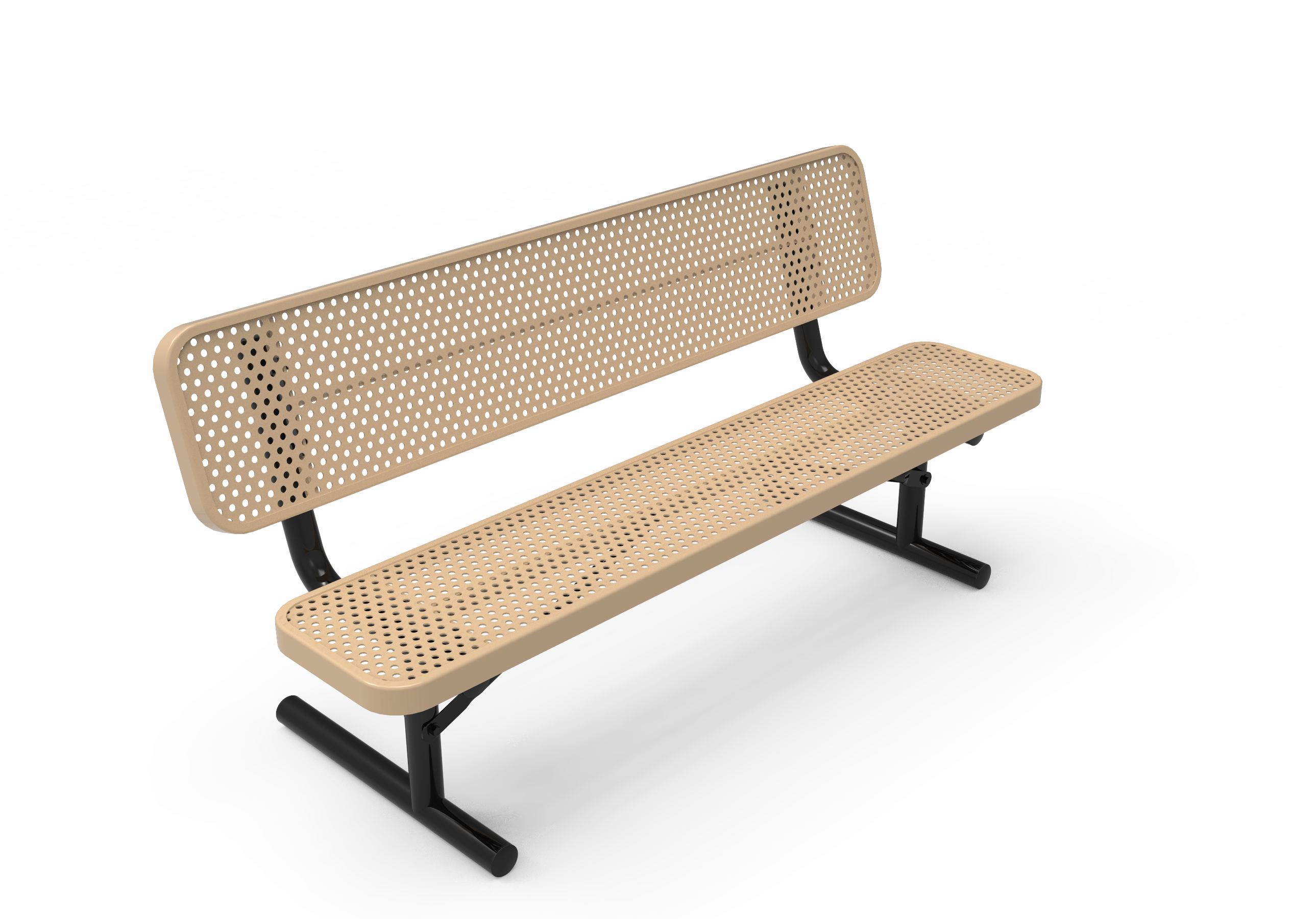 MyTCoat 4' - 8'  Players Bench with Back - Punched Steel - Portable