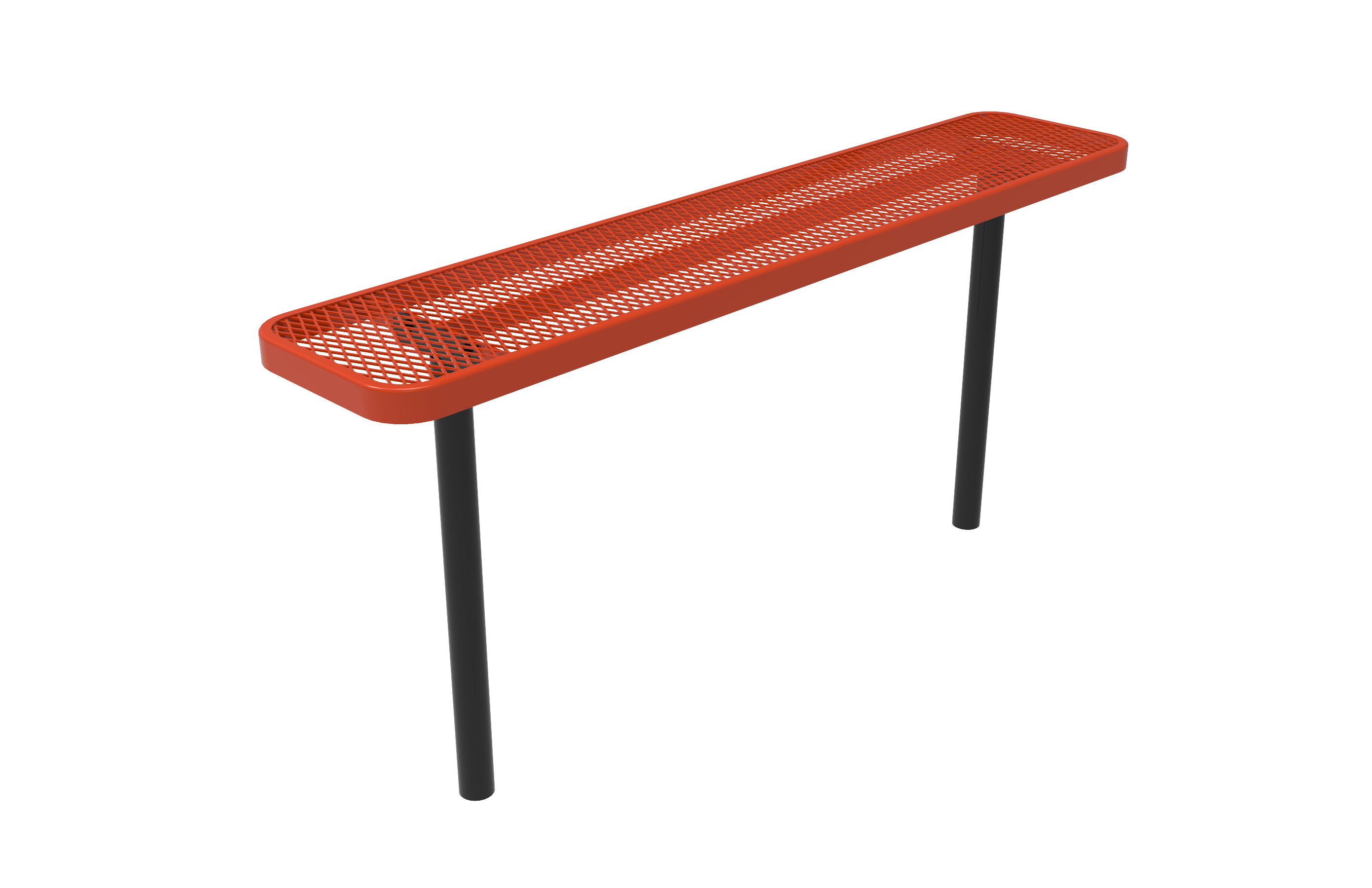 MyTCoat 4' - 8'  Players Bench without Back - Expanded Metal - Inground Mount