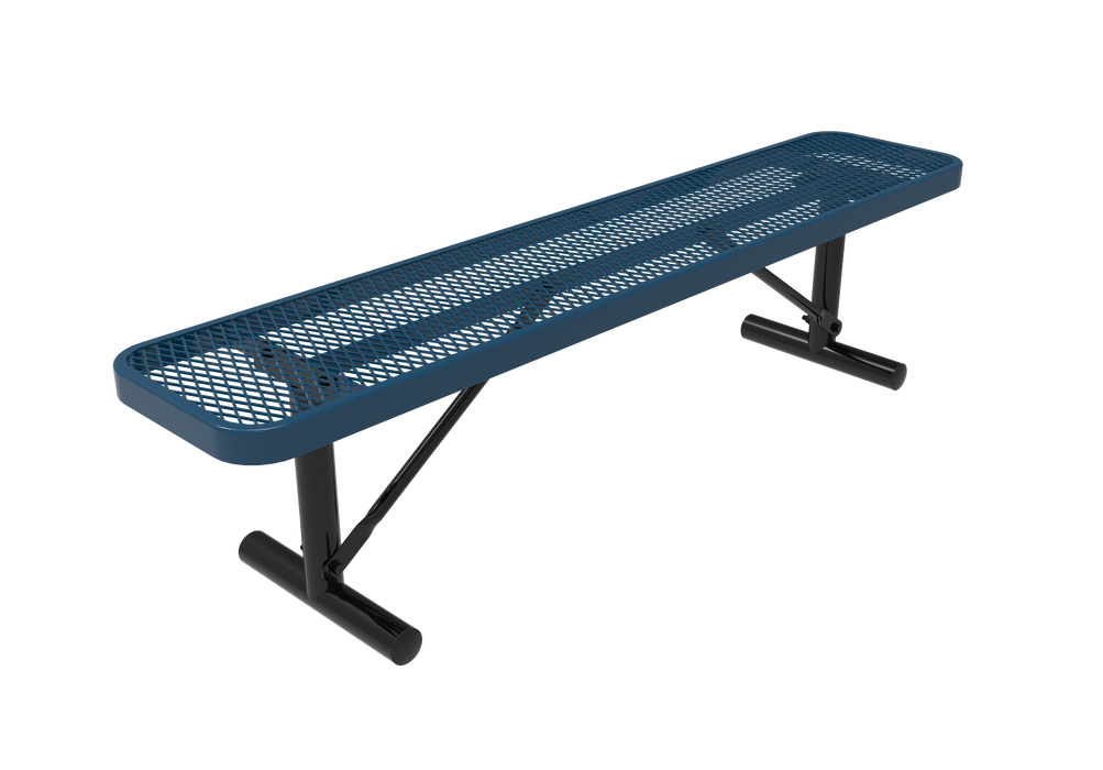 4' - 8'  Players Bench without Back - Expanded Metal - Portable