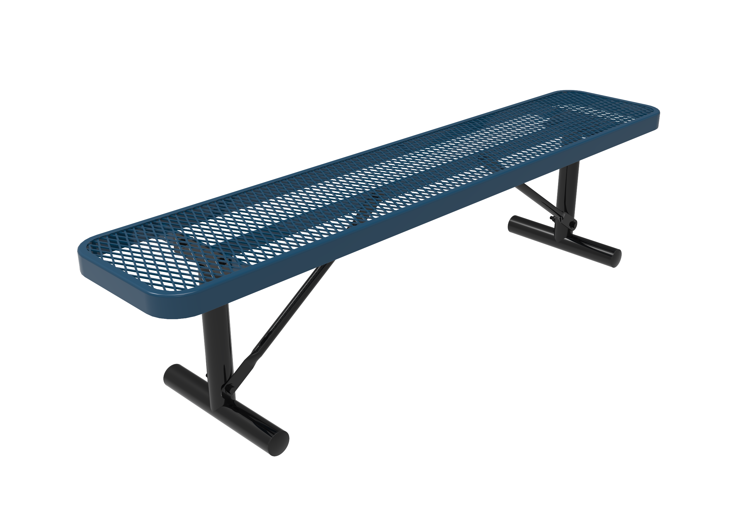 MyTCoat 4' - 8'  Players Bench without Back - Expanded Metal - Portable