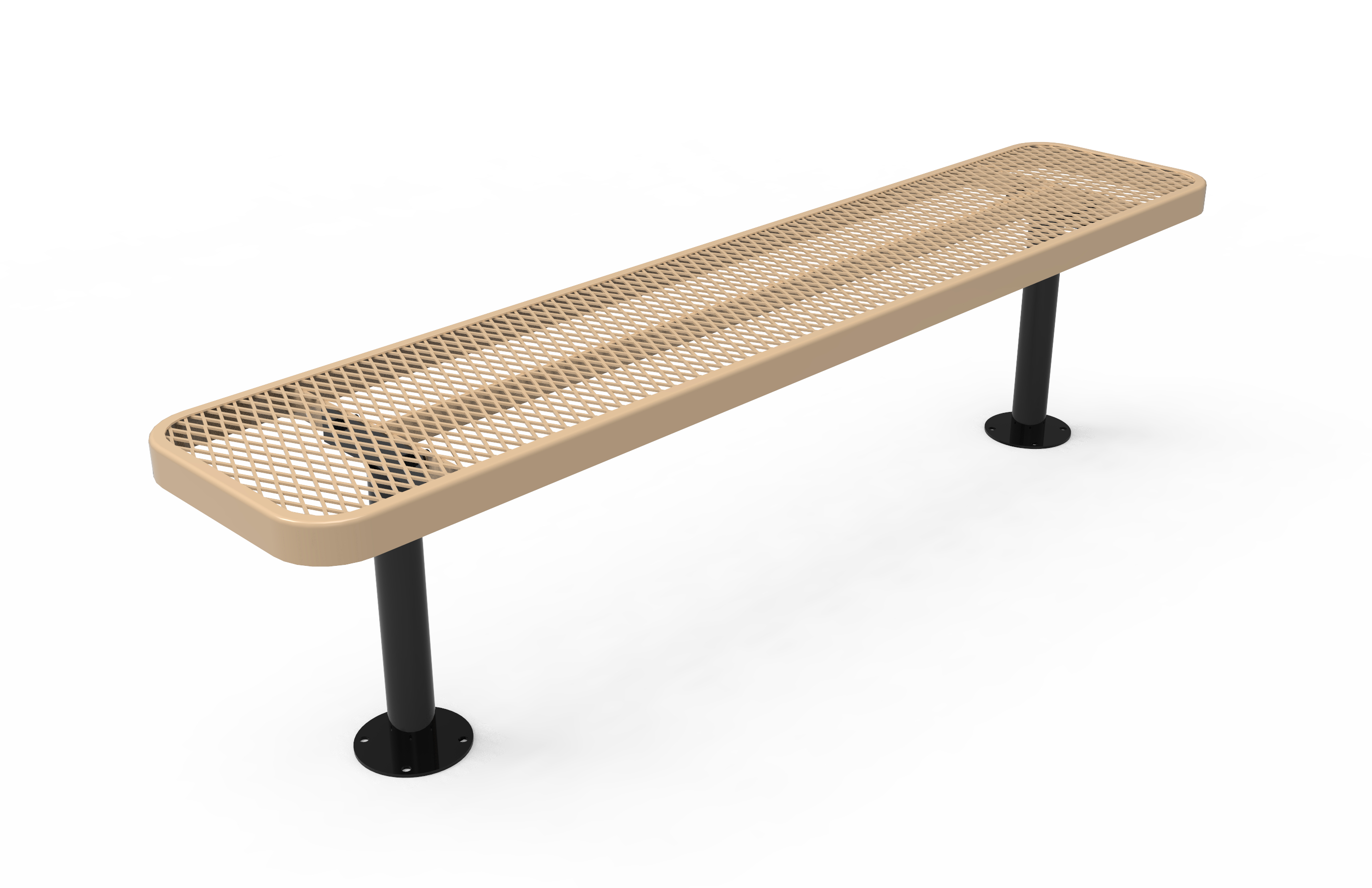 MyTCoat 4' - 8' Players Bench without Back - Expanded Metal - Surface Mount