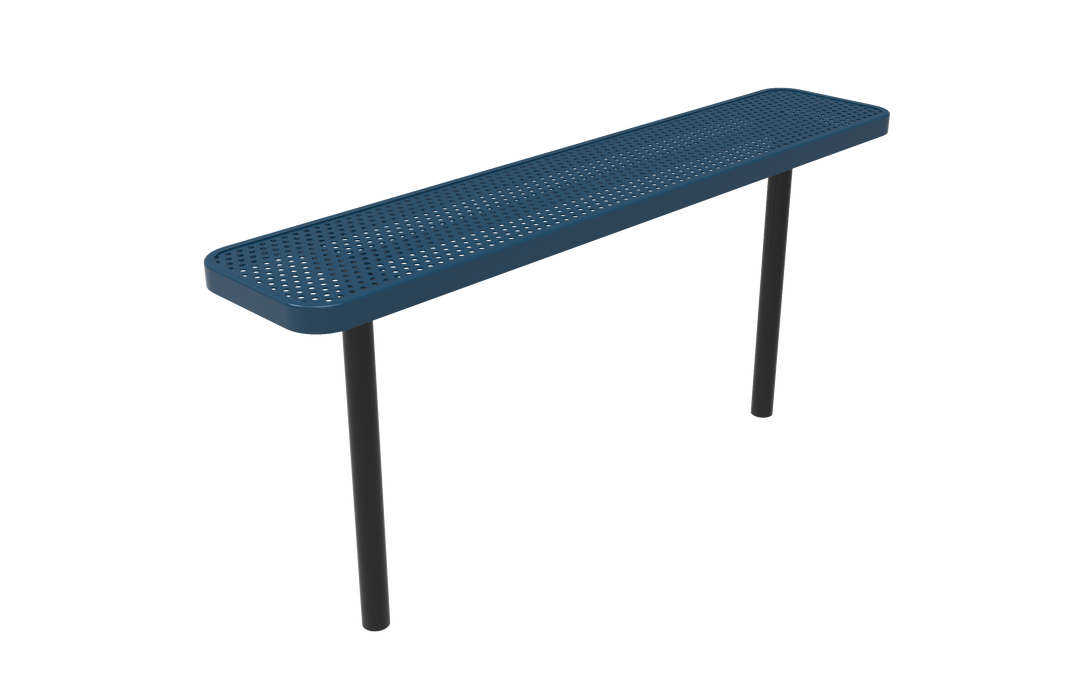 4' - 8' Players Bench without Back - Punched Steel - Inground Mount